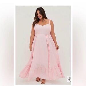 Pink Gauze Tiered Maxi Dress size 2